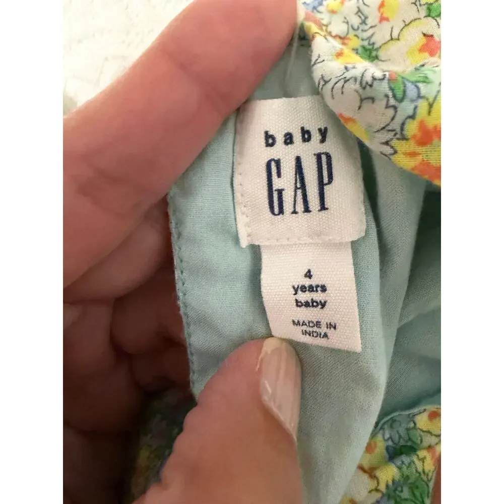 GAP Flutter Sleeve Toddler Dress Bright Micro Floral Print 4T